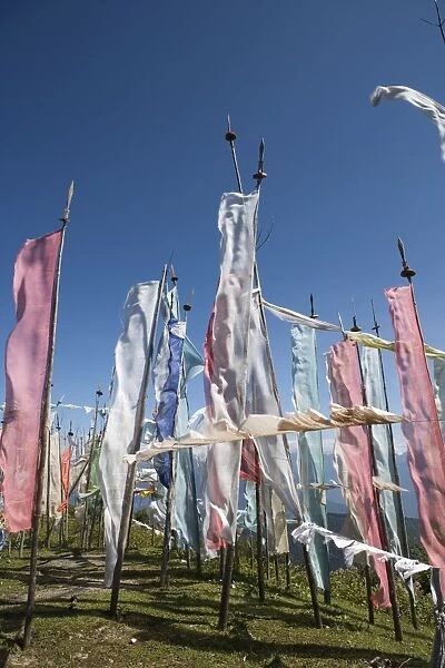 Buddhist prayer flags on Cheli La Pass (3810mt), from Paro to Haa Valley