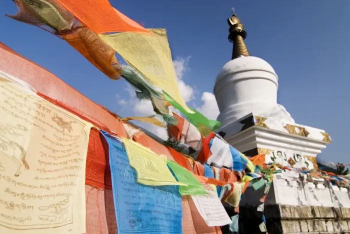 Framed Print : Buddhist prayer flags and stupa atop Paoma Shan, Kanding, Sichuan, China, Asia Framed Print : Buddhist prayer flags and stupa atop Paoma Shan, Kanding, Sichuan, China, Asia