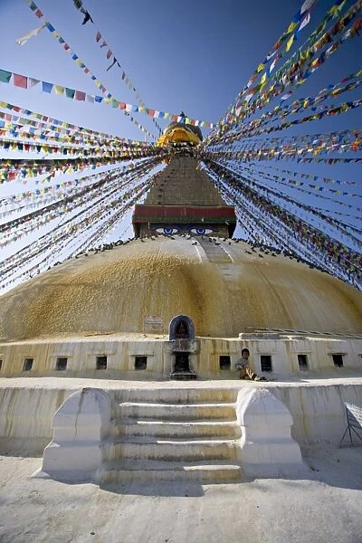 Buddhist stupa known as Boudha at Bodhanath, Kathmandu, Nepal