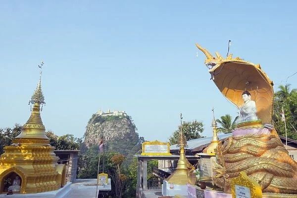 Buddhist temple on Popa Taung Kalat, Mount Popa, Myanmar (Burma), Asia
