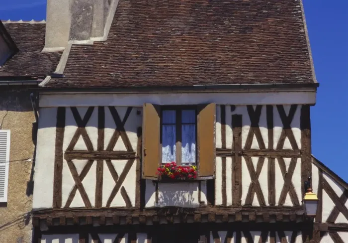 Framed Print : Building Exterior in the Village of Chablis, Burgundy, France Framed Print : Building Exterior in the Village of Chablis, Burgundy, France