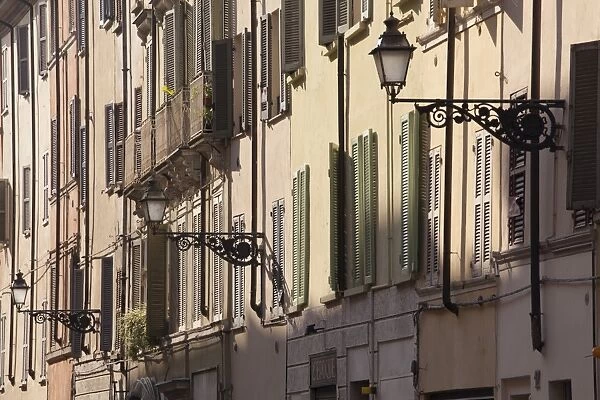 Building facades in the city of Parma, Emilia-Romagna, Italy, Europe