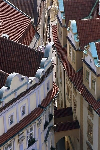 Building facades, Melantrichova, Old Town Square, Prague, Czech Republic, Europe