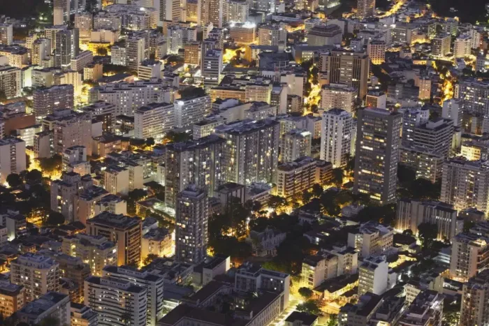 Framed Print : Buildings of Botafogo at night, Rio de Janeiro, Brazil, South America Framed Print : Buildings of Botafogo at night, Rio de Janeiro, Brazil, South America