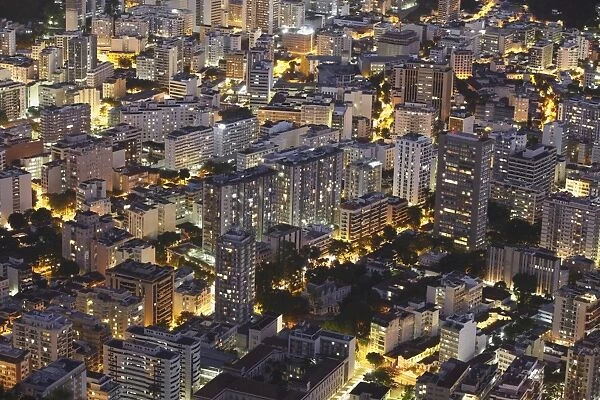 Buildings of Botafogo at night, Rio de Janeiro, Brazil, South America