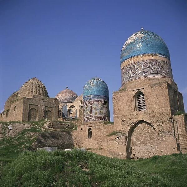 Buildings and domes of the Shah i Zinda mausoleums in Samarkand
