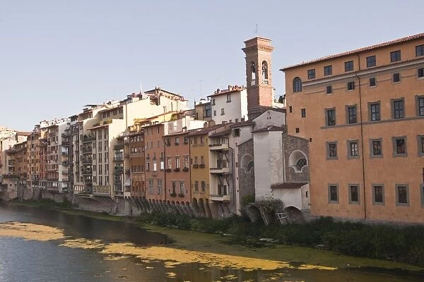 Buildings facing onto the River Arno, Florence, Tuscany, Italy, Europe