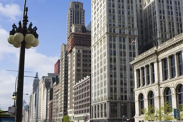 Buildings along North Michigan Avenue, Chicago, Illinois, United States of America