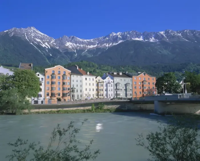 Framed Print : Buildings along the river Inn, Innsbruck, Tirol (Tyrol), Austria, Europe Framed Print : Buildings along the river Inn, Innsbruck, Tirol (Tyrol), Austria, Europe