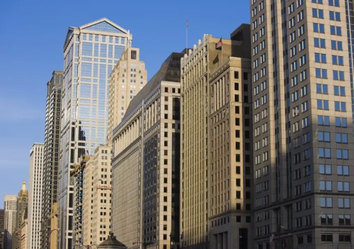 Framed Print : Buildings along West Wacker Drive, Chicago, Illinois, United States of America Framed Print : Buildings along West Wacker Drive, Chicago, Illinois, United States of America