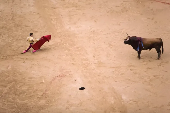 Framed Print : Bullfight in Plaza de Toros during San Fermin festival, Pamplona, Navarra Framed Print : Bullfight in Plaza de Toros during San Fermin festival, Pamplona, Navarra