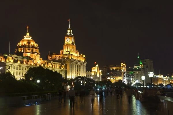 The Bund at night, Huangpu District, Shanghai, China, Asia