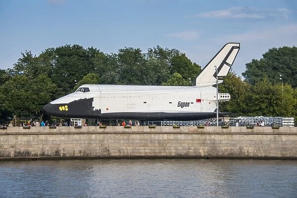Buran space shuttle test vehicle in the Gorky Park on the Moscow River, Moscow, Russia, Europe