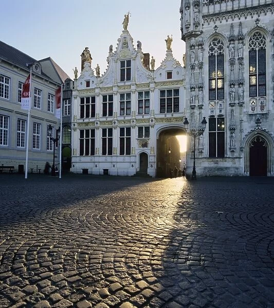 Burg Square and the Town Hall, Bruges, UNESCO World Heritage Site, West Vlaanderen (Flanders), Belgium, Europe