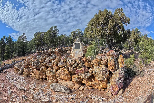 The burial site and memorial for Charles Brant who died in 1921 and his wife, who lived and worked in the Grand Canyon since it became a national park, Grand Canyon, Arizona, United States of America, North America