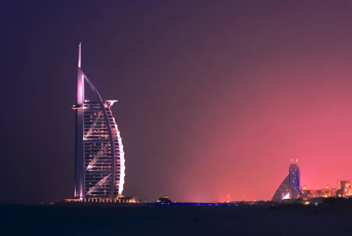 Framed Print : Burj al Arab hotel in the evening Framed Print : Burj al Arab hotel in the evening