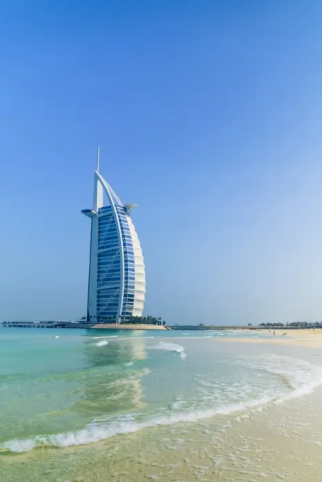 Framed Print : Burj Al Arab hotel, iconic Dubai landmark, Jumeirah Beach, Dubai, United Arab Emirates