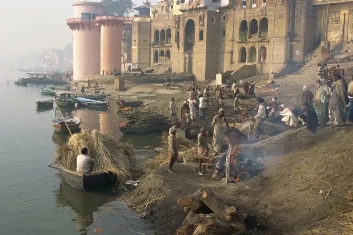 Framed Print : Burning or Cremation Ghats