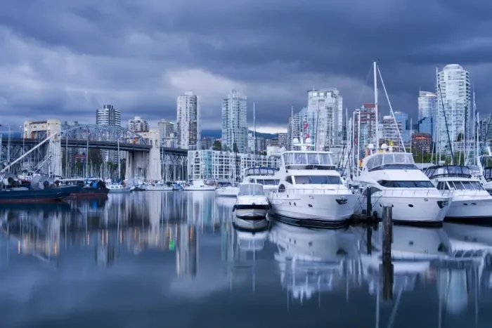 Framed Print : Burrard Bridge and Brokers Bay Marina, False Creek, Vancouver, British Columbia Framed Print : Burrard Bridge and Brokers Bay Marina, False Creek, Vancouver, British Columbia