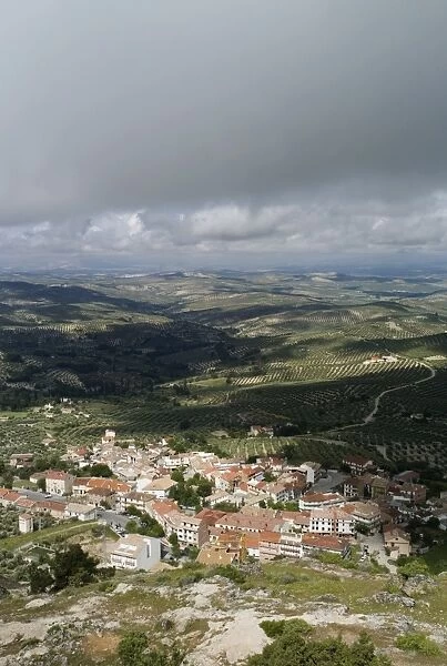 Burunchel town and the landscape of Jaen province viewed from Cazorla Natural Park