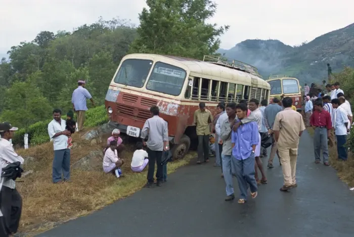 Framed Print : Bus accident near Munnar Framed Print : Bus accident near Munnar