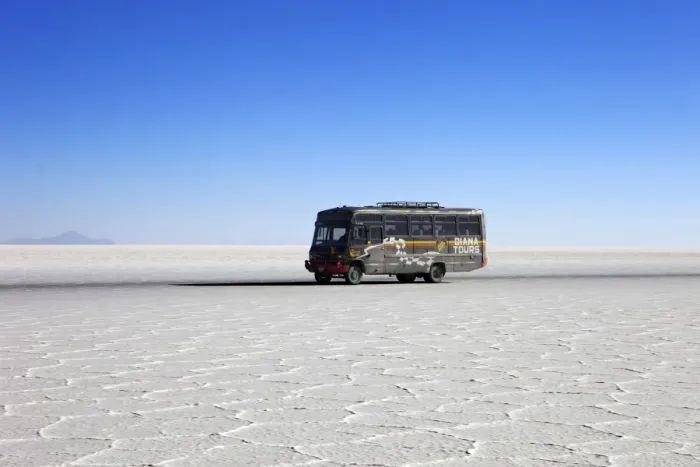 Framed Print : Bus on Salar de Uyuni, the largest salt flat in the world, South West Bolivia, South America Framed Print : Bus on Salar de Uyuni, the largest salt flat in the world, South West Bolivia, South America