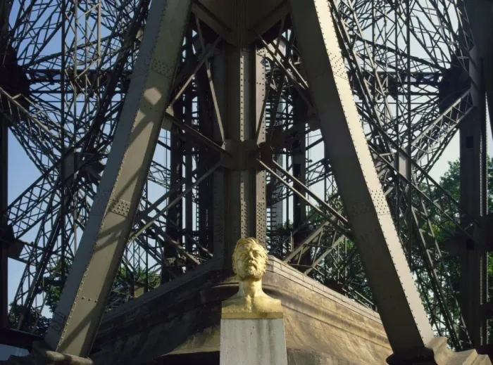 Framed Print : Bust of Gustav Eiffel under his famous landmark, the Eiffel Tower, Paris, France, Europe Framed Print : Bust of Gustav Eiffel under his famous landmark, the Eiffel Tower, Paris, France, Europe