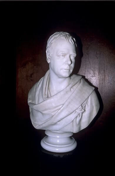 Bust of Sir Walter Scott in the library