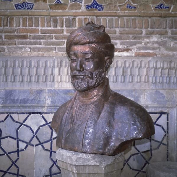 Bust of Ulugbek, Timurid ruler and astronomer, died 1449, Samarkand, Uzbekistan