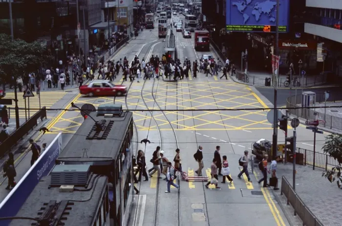 Framed Print : Busy crossing, Des Voeux Road, Central, Hong Kong Island, Hong Kong, China, Asia Framed Print : Busy crossing, Des Voeux Road, Central, Hong Kong Island, Hong Kong, China, Asia