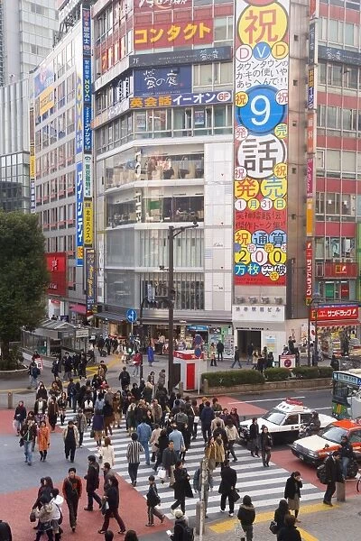 Busy intersection in Shibuya