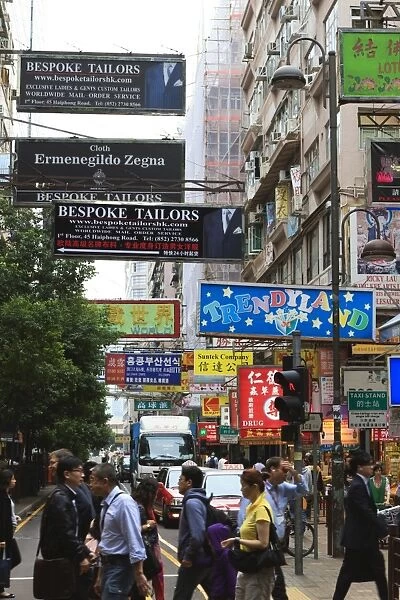 Busy street in Kowloon, Hong Kong, China, Asia
