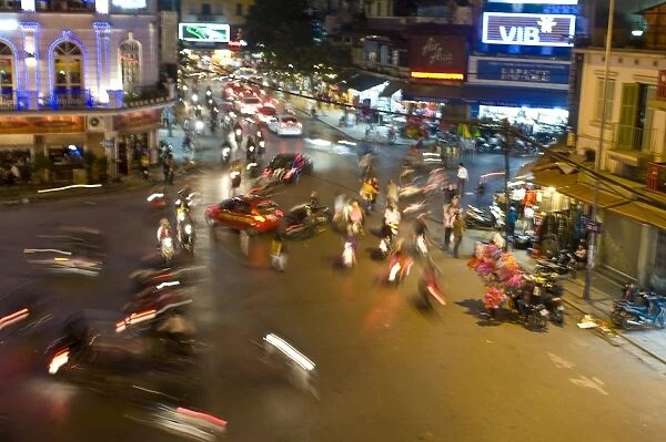 Busy traffic, Hanoi, Vietnam, Indochina, Southeast Asia, Asia