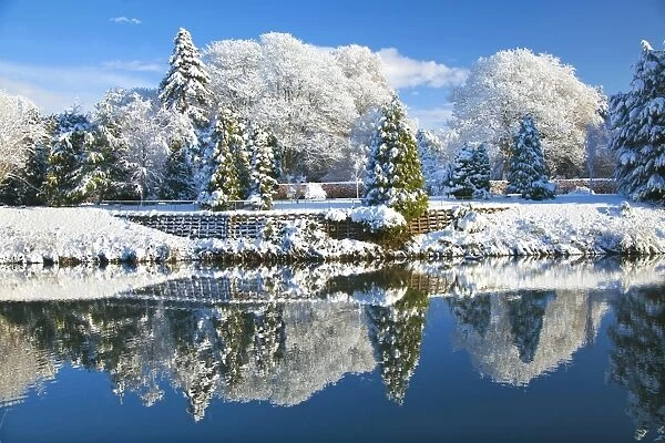 Bute Park in snow, Cardiff, Wales, United Kingdom, Europe