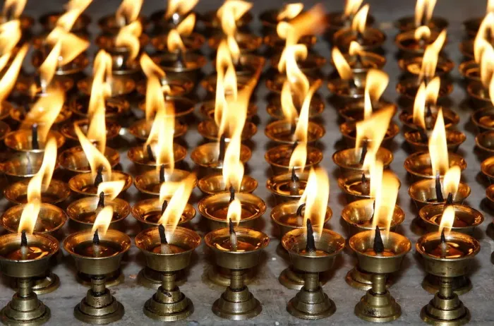 Framed Print : Butter lamps, Patan, Nepal, Asia Framed Print : Butter lamps, Patan, Nepal, Asia