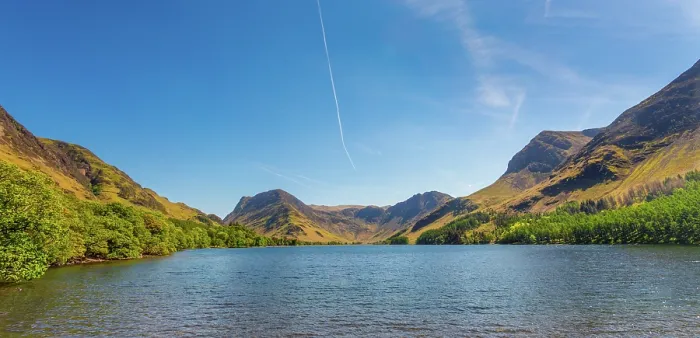 Framed Print : Buttermere, with the peaks Fleetwith Pike and Haystacks behind, in the Lake District, Cumbria, UK Framed Print : Buttermere, with the peaks Fleetwith Pike and Haystacks behind, in the Lake District, Cumbria, UK