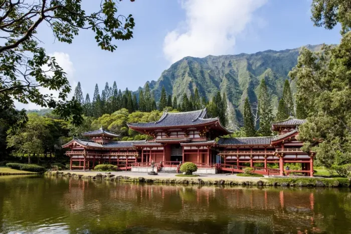 Framed Print : Byodo-In Temple, Valley of The Temples, Kaneohe, Oahu, Hawaii, United States of America Framed Print : Byodo-In Temple, Valley of The Temples, Kaneohe, Oahu, Hawaii, United States of America