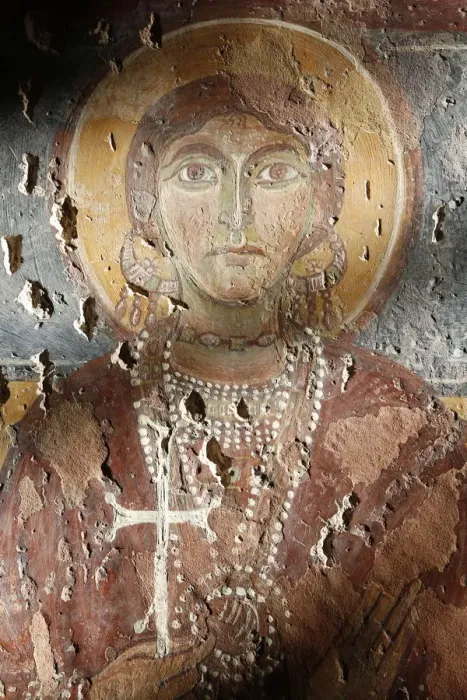 Framed Print : Byzantine fresco of Santa Sophia in Santa Maria della Croce church, Casarano, Lecce Framed Print : Byzantine fresco of Santa Sophia in Santa Maria della Croce church, Casarano, Lecce