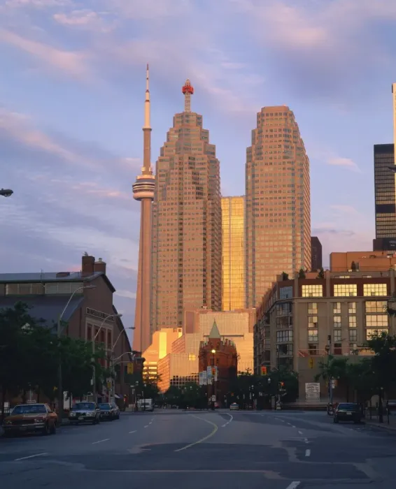 Framed Print : The C. N. Tower and city centre skyscraper at dawn, Toronto, Ontario, Canada, North America Framed Print : The C. N. Tower and city centre skyscraper at dawn, Toronto, Ontario, Canada, North America