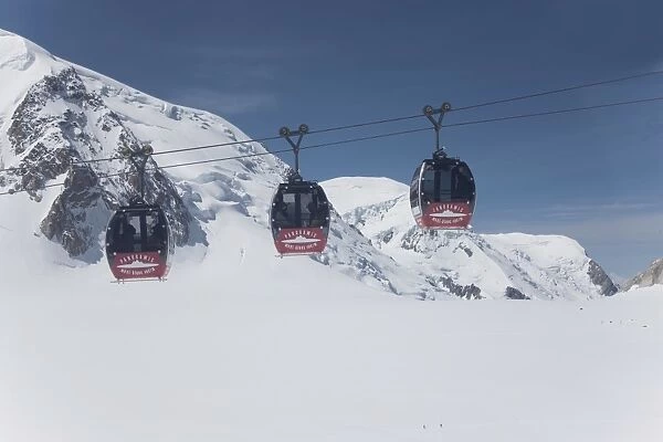 The cable car between Italy and France through the Mont Blanc Massif, Aiguille du Midi