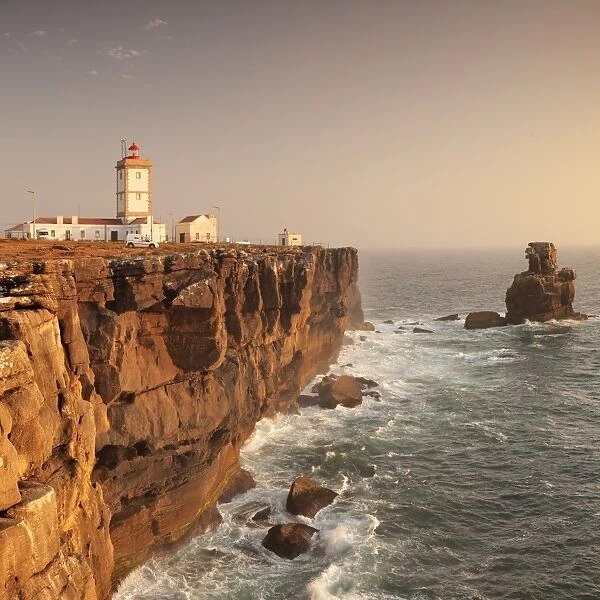 Cabo Carvoeiro lighthouse, Costa da Prata, Silver Coast, Peniche, Atlantic Ocean