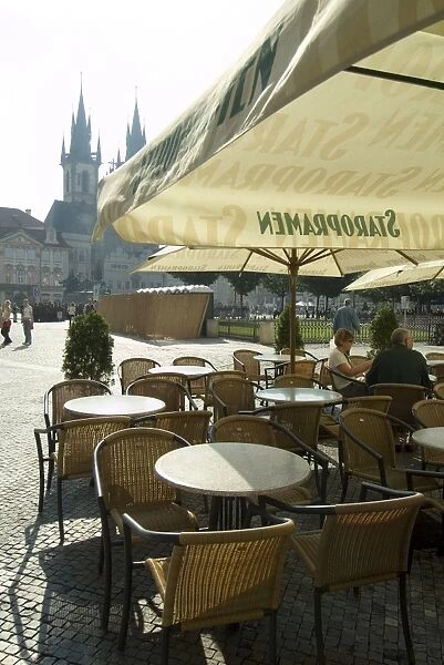 Cafe on the Main Square, Stare Mesto, Prague, Czech Republic, Europe