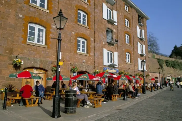 Framed Print : Cafe restaurant, Quayside, Exeter, Devon, England, United Kingdom, Europe Framed Print : Cafe restaurant, Quayside, Exeter, Devon, England, United Kingdom, Europe
