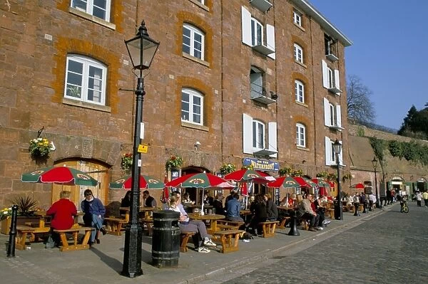 Cafe restaurant, Quayside, Exeter, Devon, England, United Kingdom, Europe