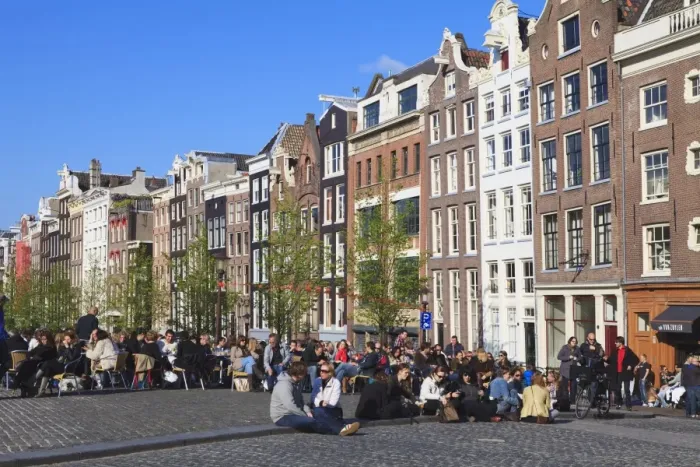 Framed Print : Cafe by the Singel Canal, Amsterdam, Netherlands, Europe Framed Print : Cafe by the Singel Canal, Amsterdam, Netherlands, Europe