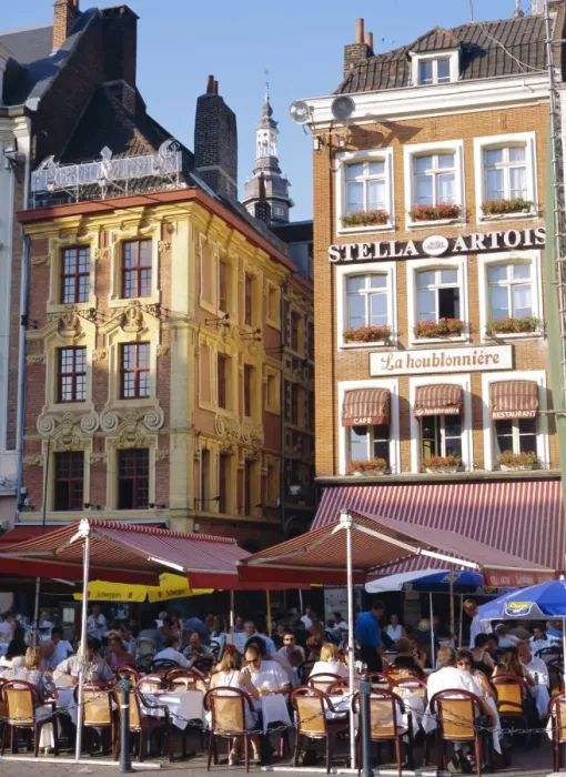 Framed Print : Cafes at Place du General de Gaulle, Lille, Nord, France, Europe Framed Print : Cafes at Place du General de Gaulle, Lille, Nord, France, Europe