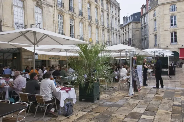 Framed Print : Cafes in Place de Parliament, Bordeaux, Gironde, France, Europe Framed Print : Cafes in Place de Parliament, Bordeaux, Gironde, France, Europe