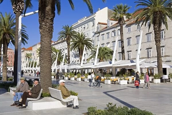 Cafes on the Riva in Split, Croatia, Europe