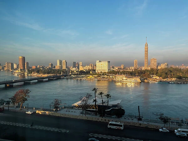 Cairo Tower, the tallest structure in Egypt and North Africa, rising 187 meters, River Nile, Cairo, Egypt, North Africa, Africa