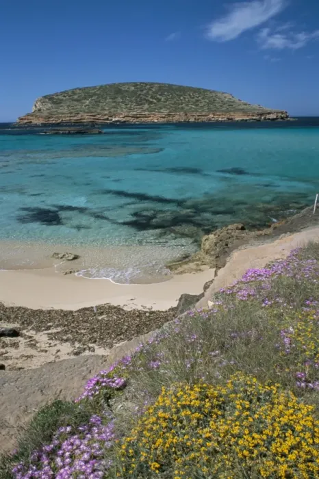 Framed Print : Cala Comta and the rocky islet of Illa d es Bosc Framed Print : Cala Comta and the rocky islet of Illa d es Bosc